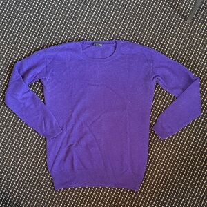 Purple Cashmere Crewneck Sweater